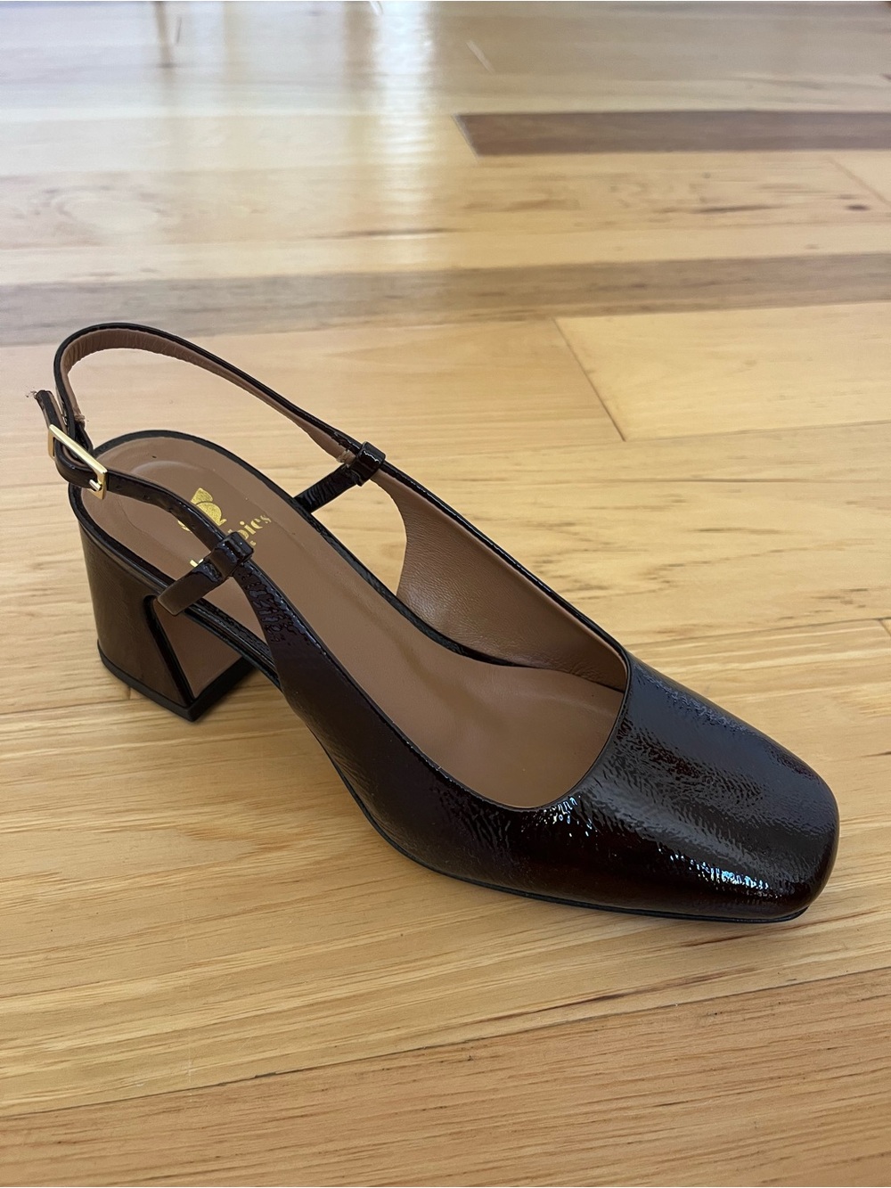 Bobbies Paris Chocolate Brown Leather Mary Jane Block Heel - Picture 8 of 14